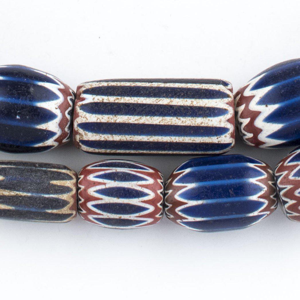 Extra Large Antique Chevron Beads — The Bead Chest