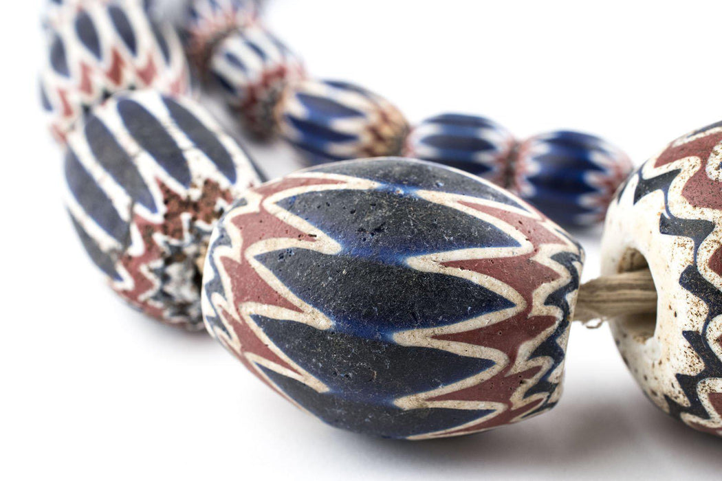 Extra Large Antique Venetian Chevron Beads — The Bead Chest