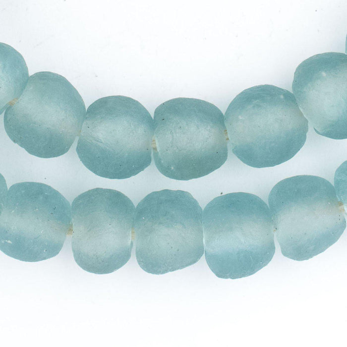 Sky Blue Recycled Glass Beads (14mm) - The Bead Chest