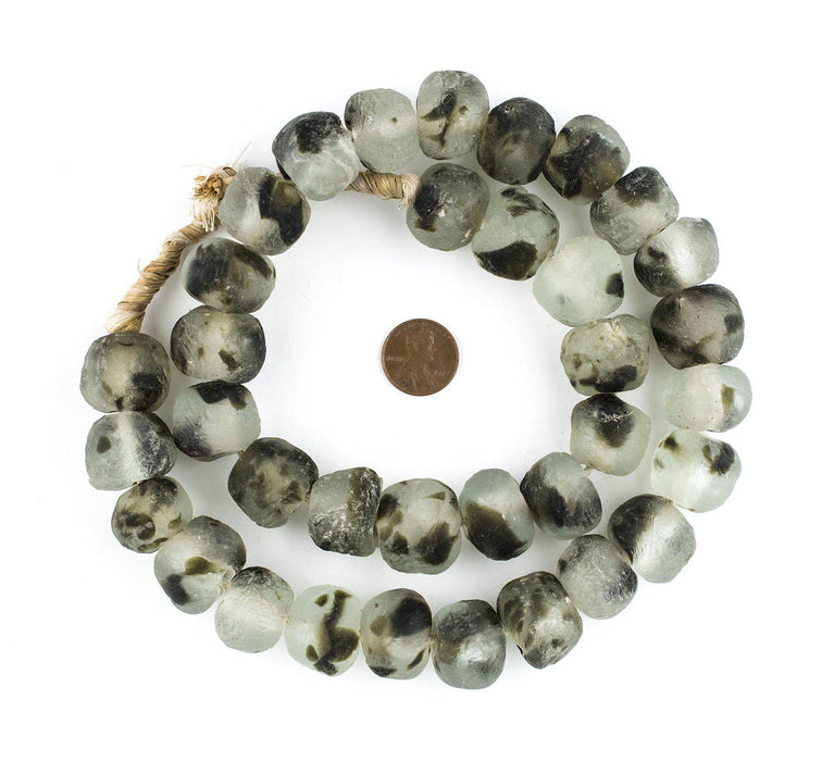 Jumbo Dark Camouflauge Recycled Glass Beads (27mm) - The Bead Chest