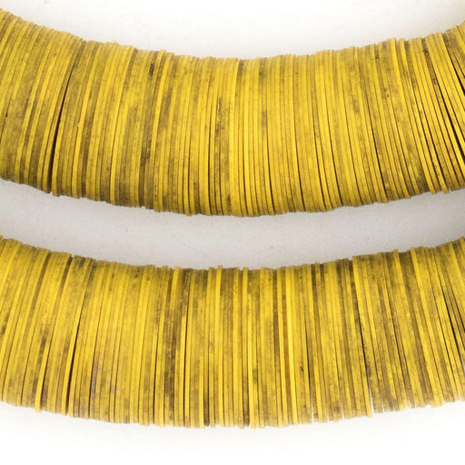 Yellow Vintage Vinyl Phono Record Beads (15-20mm) - The Bead Chest