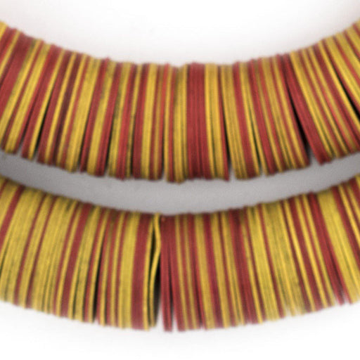 Red & Yellow Vintage Vinyl Phono Record Beads (20mm) - The Bead Chest
