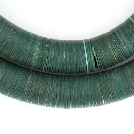 Dark Green Vintage Vinyl Phono Record Beads (14-16mm) - The Bead Chest