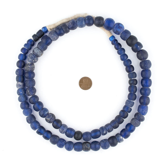 Old Blue Wound Dogon Trade Beads (Long Strand) - The Bead Chest