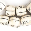Carved X Design Bone Beads (Barrel)