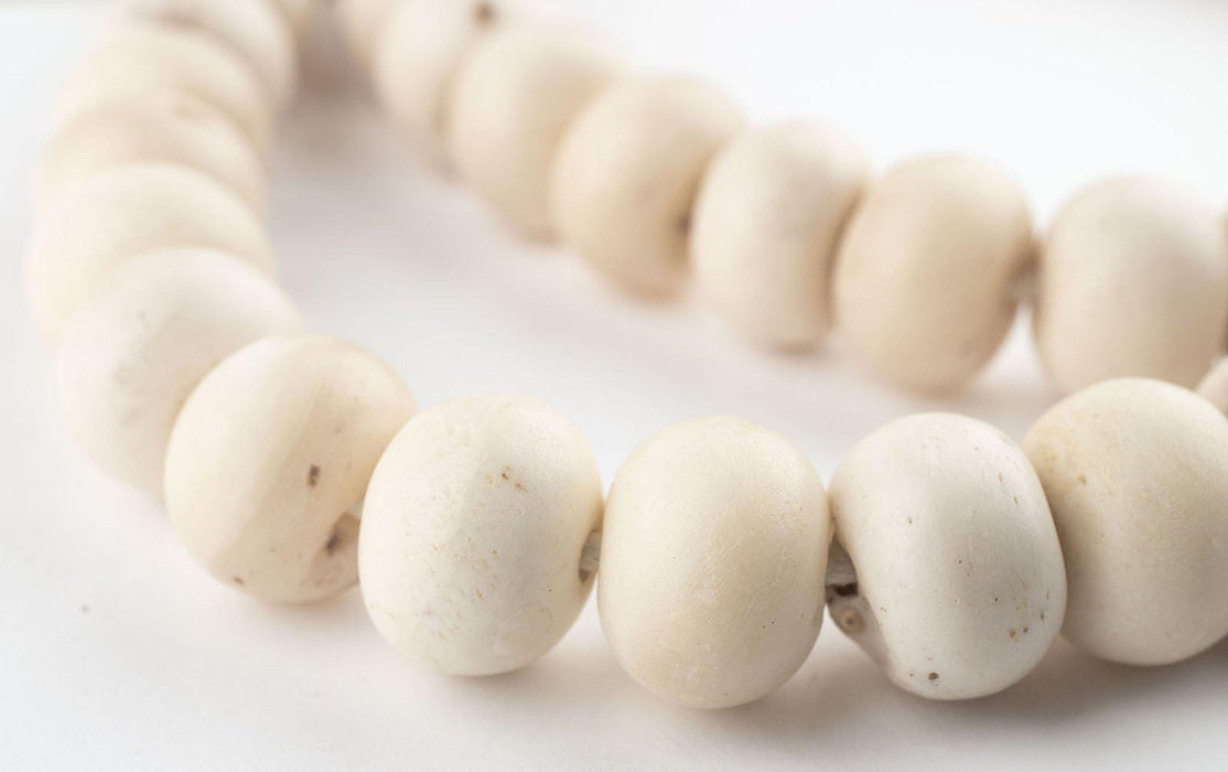 Round White Bone Beads (14mm) - The Bead Chest