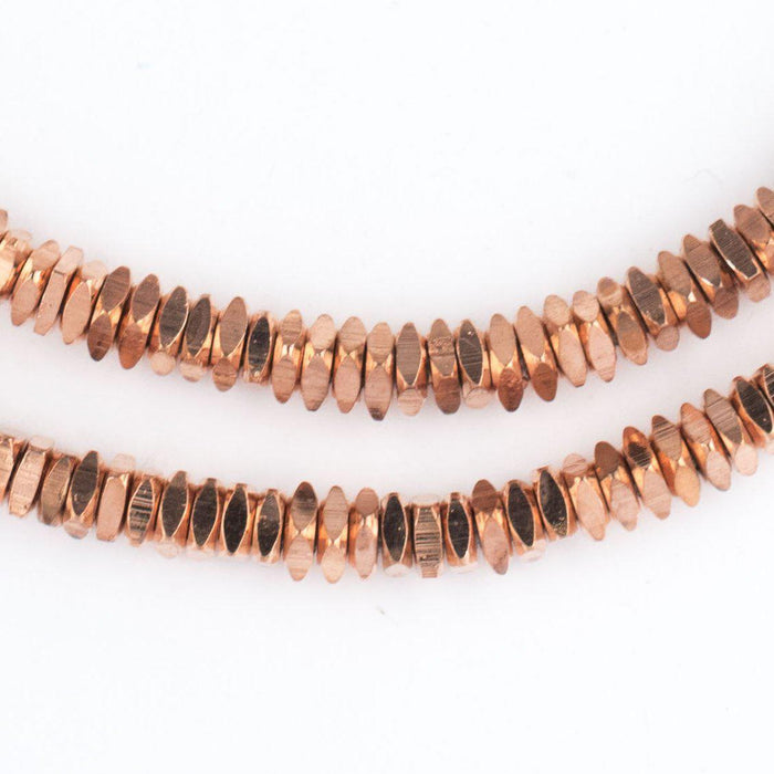 Faceted Copper Square Beads (4mm) - The Bead Chest