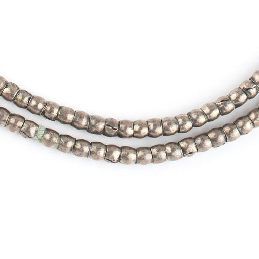 Short Dark Silver Ethiopian Tube Beads (3x4mm)