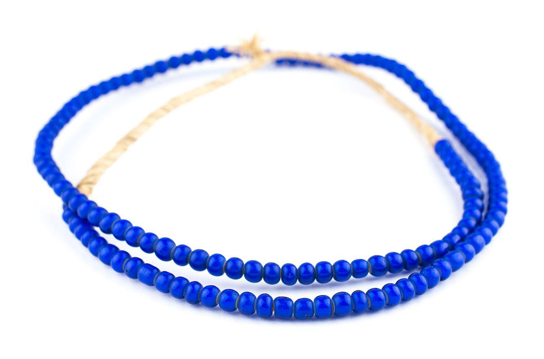 Navy Blue White Heart Beads (6mm) - The Bead Chest