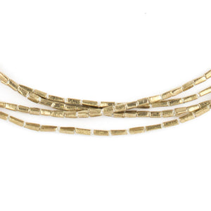 Brass Rectangular Tube Ethiopian Beads (4x2mm)
