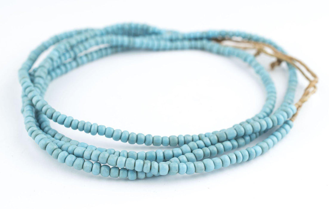 Vintage Turquoise Blue Glass Beads (2 Strands) - The Bead Chest