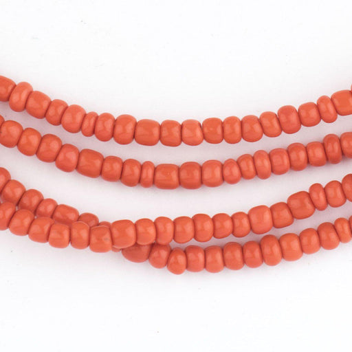 Terracotta Red Ghana Glass Beads (2 Strands) - The Bead Chest