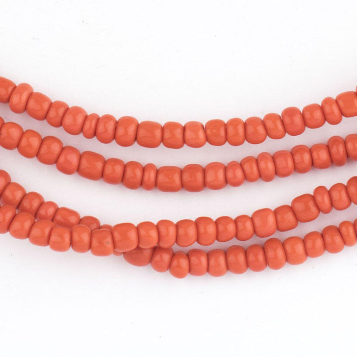 Terracotta Red Ghana Glass Beads (2 Strands) - The Bead Chest