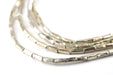 Silver Rectangular Tube Ethiopian Beads (5x2mm) - The Bead Chest