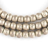 Round White Metal Ethiopian Beads (8mm) - Brushed Finish