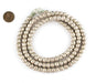 Round White Metal Ethiopian Beads (8mm) - Brushed Finish - The Bead Chest