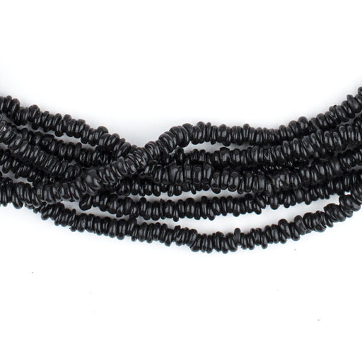 Black Java Glass Heishi Beads