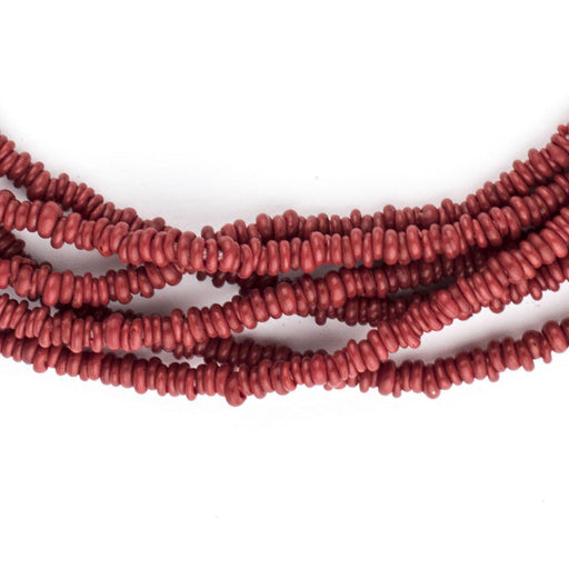 Red Java Glass Heishi Beads