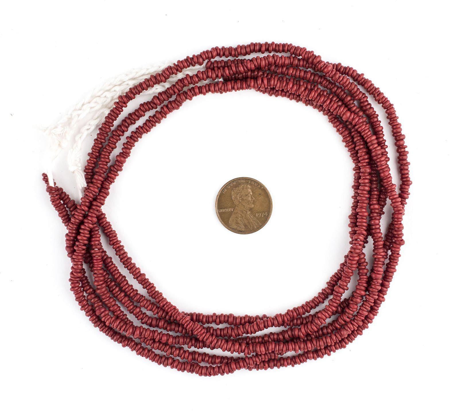 Red Java Glass Heishi Beads — The Bead Chest