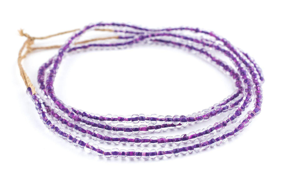 Iridescent Purple Core Ghana Glass Seed Beads - The Bead Chest