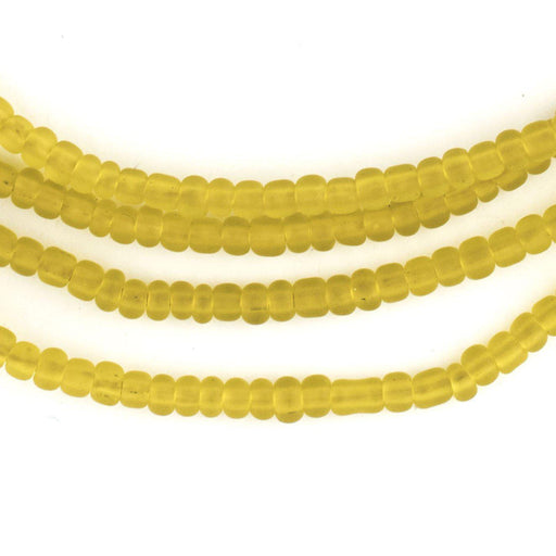 Translucent Yellow Ghana Glass Seed Beads - The Bead Chest