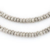 White Metal Smooth Rondelle Beads (3x6mm)