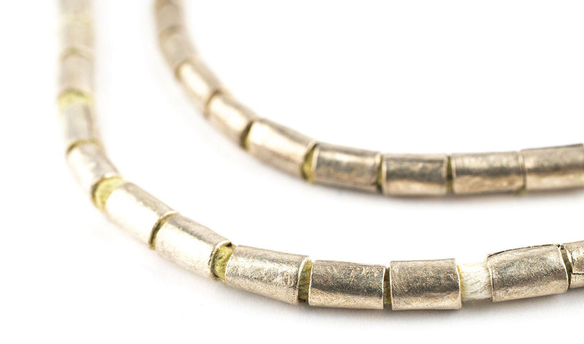 Ethiopian Silver Tube Beads (4mm) - The Bead Chest