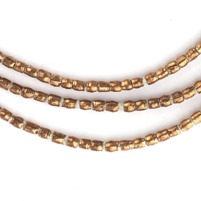 Ethiopian Copper Tube Beads (3x3mm)(Double Strand) - The Bead Chest