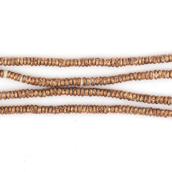 Ethiopian Copper Heishi Beads (3mm, Short Strand) - The Bead Chest