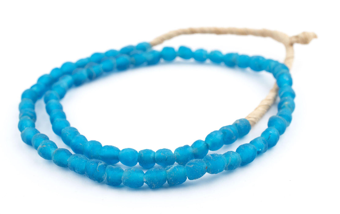 Bright Sapphire Recycled Glass Beads (9mm) - The Bead Chest
