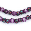 Purple Inlaid Bone Mala Beads (8mm)