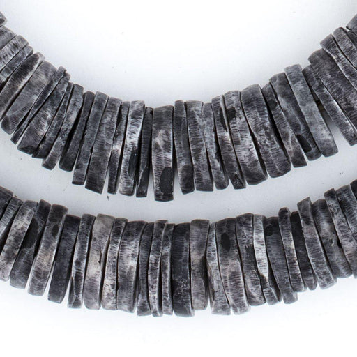 Dark Grey Coconut Bone Heishi Beads (16mm) - The Bead Chest