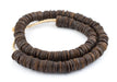 Dark Brown Coconut Bone Heishi Beads (15mm) - The Bead Chest