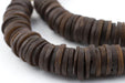 Dark Brown Coconut Bone Heishi Beads (15mm) - The Bead Chest