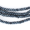 Iridescent Black Ghana Glass Seed Beads (4mm)