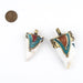 Green Inlaid Conch Shell Tooth Pendant (60x32mm) - The Bead Chest