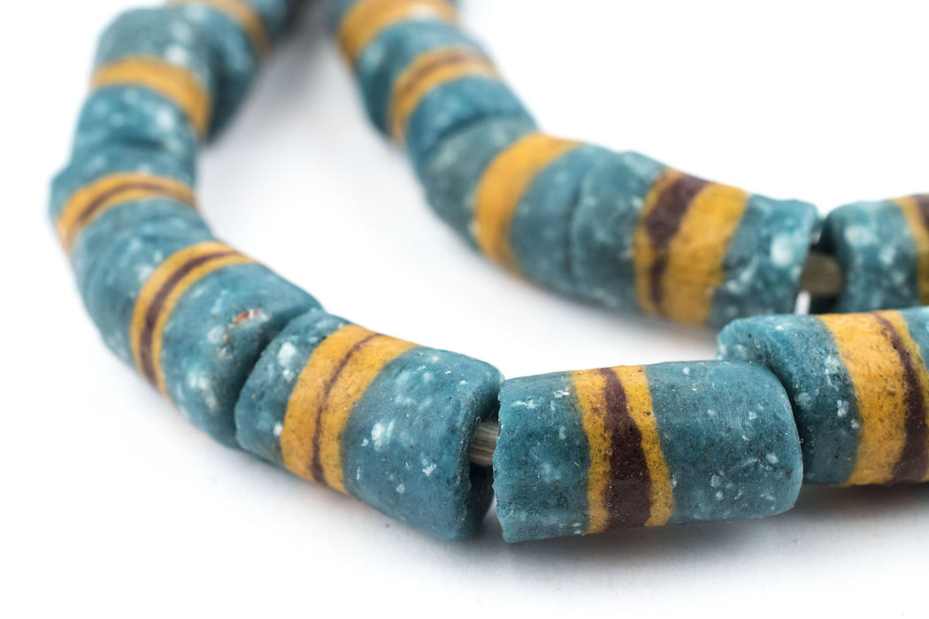 Sand Stripe Krobo Powder Glass Beads - The Bead Chest
