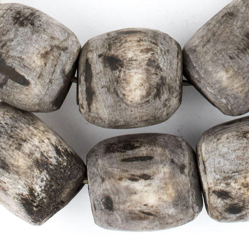 Grey Kenya Bone Beads (Barrel) - The Bead Chest