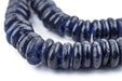Dark Cobalt Blue Rondelle Recycled Glass Beads - The Bead Chest