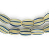 Blue & Yellow Striped Venetian Watermelon Chevron Beads