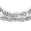 Turquoise & Red Striped Venetian Watermelon Chevron Beads