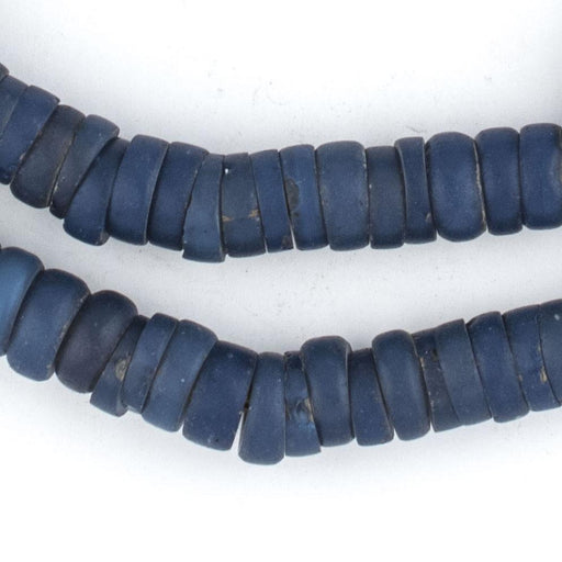 Old Blue Sliced Nigerian Dogon Disk Beads - The Bead Chest