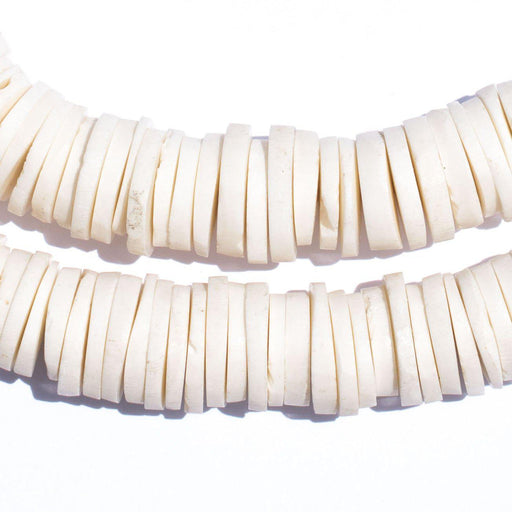 White Coconut Bone Heishi Beads (16mm) - The Bead Chest
