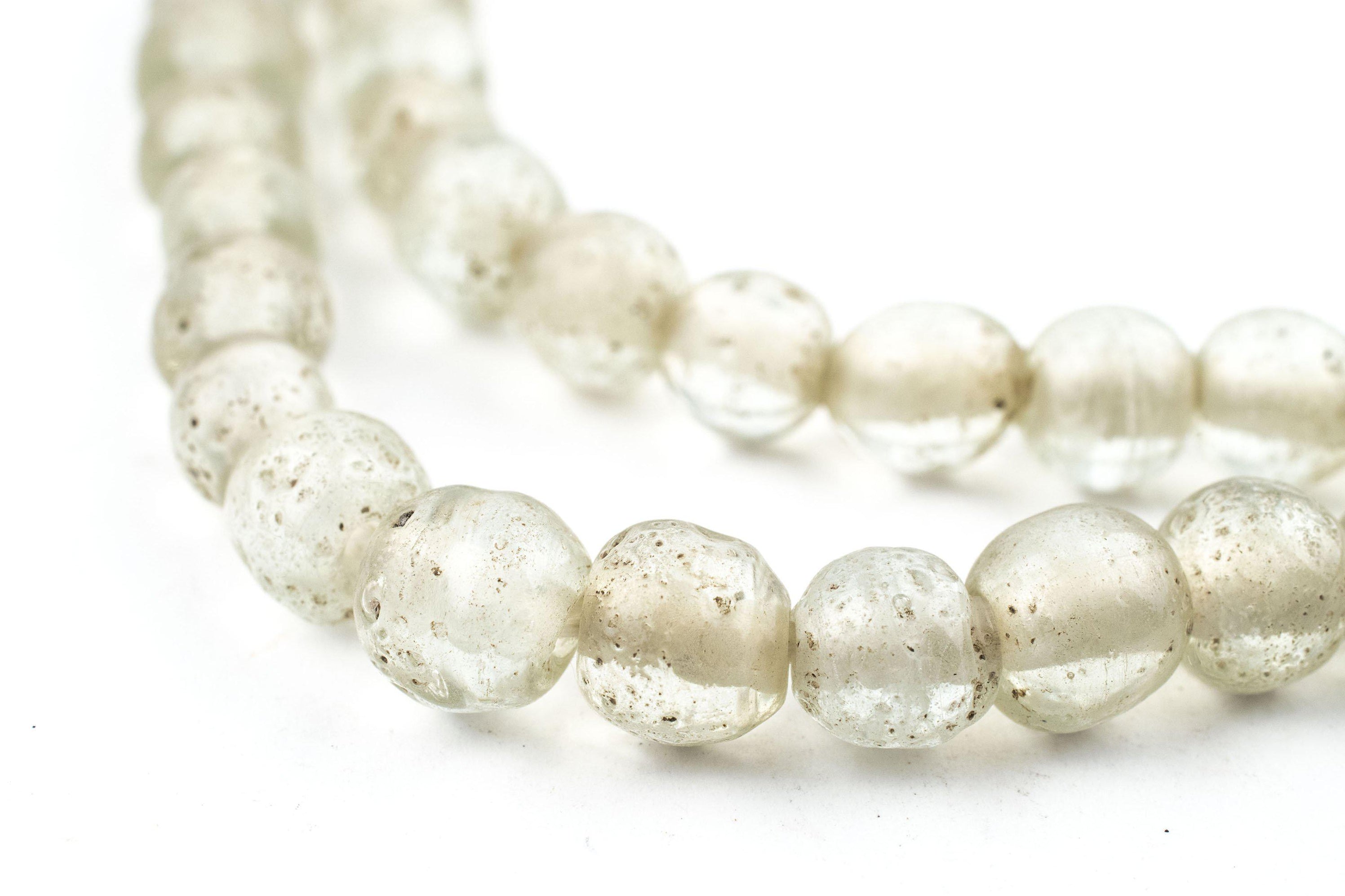 Clear Ancient Style Java Glass Beads (9mm) — The Bead Chest