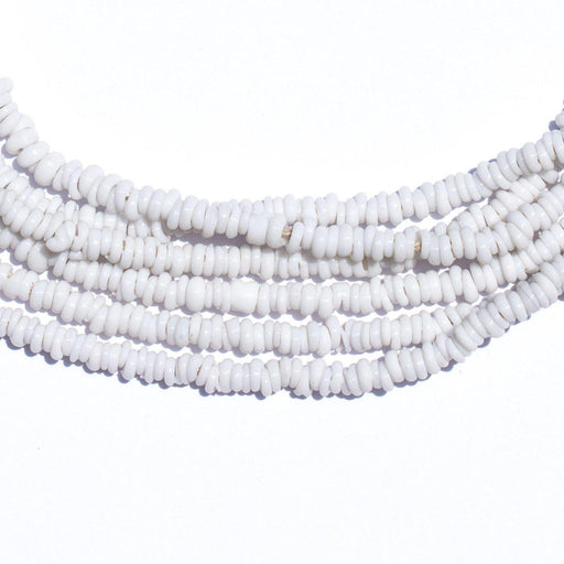 White Java Glass Heishi Beads
