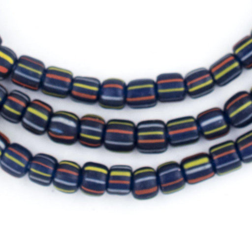 Cobalt Stripe Java Gooseberry Beads - The Bead Chest