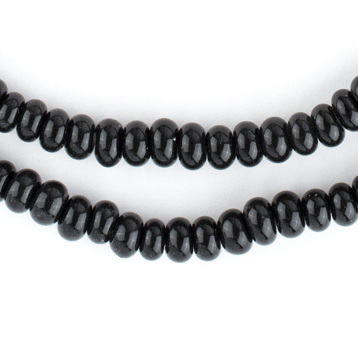 Black Java Glass Donut Beads (6mm) - The Bead Chest