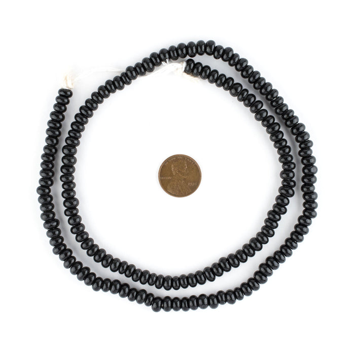Black Java Glass Donut Beads (6mm) - The Bead Chest