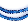 Translucent Blue Java Glass Donut Beads (6mm)