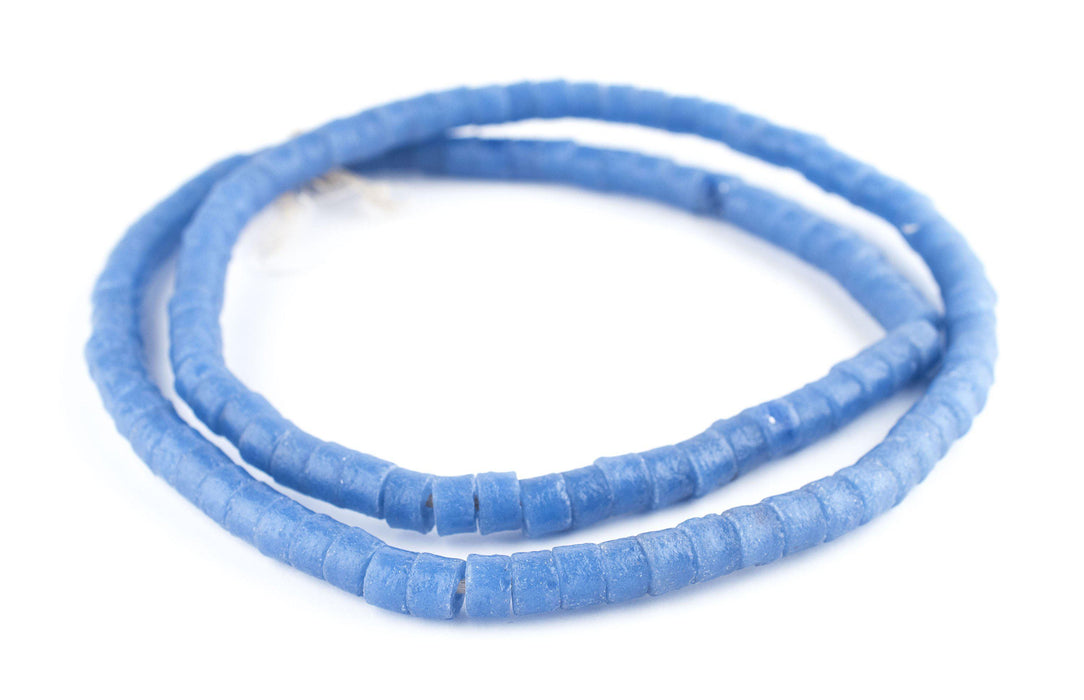 Cornflower Blue Sandcast Cylinder Beads - The Bead Chest